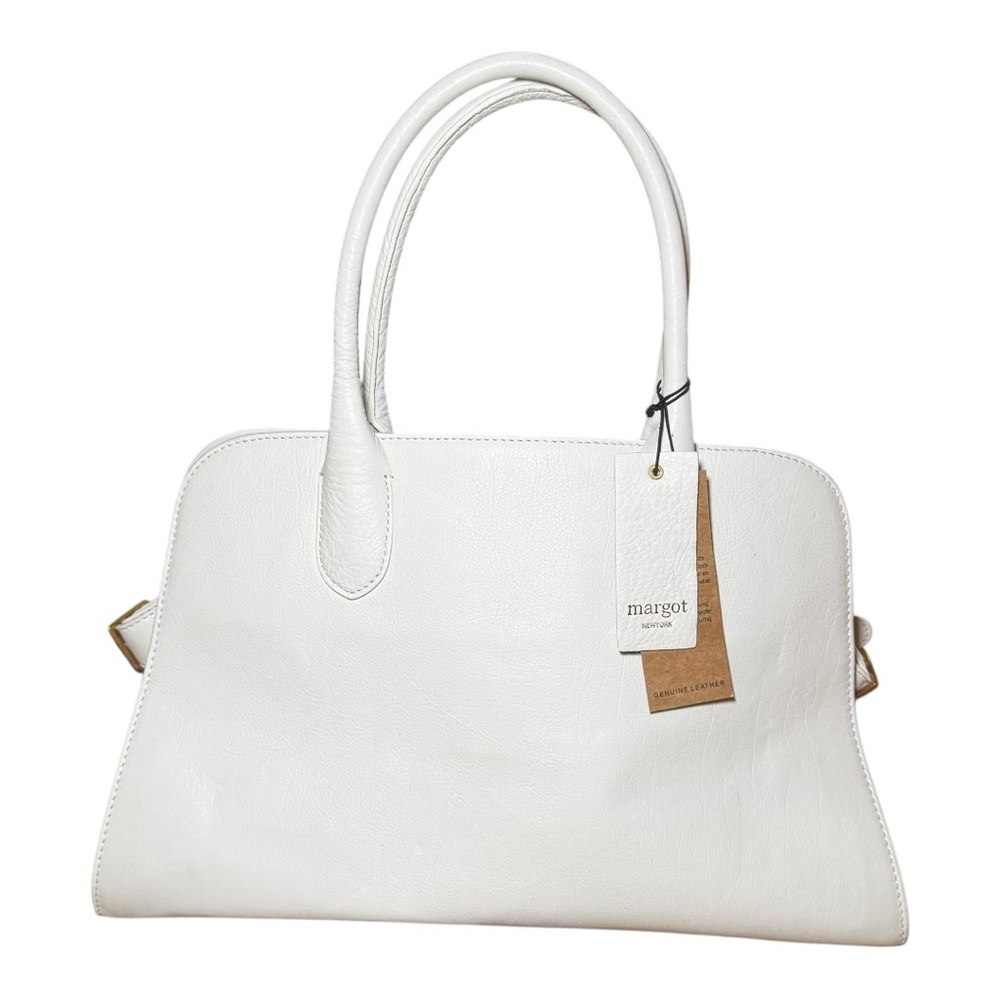 Margot New York Elegant White Bowling Bag NWT